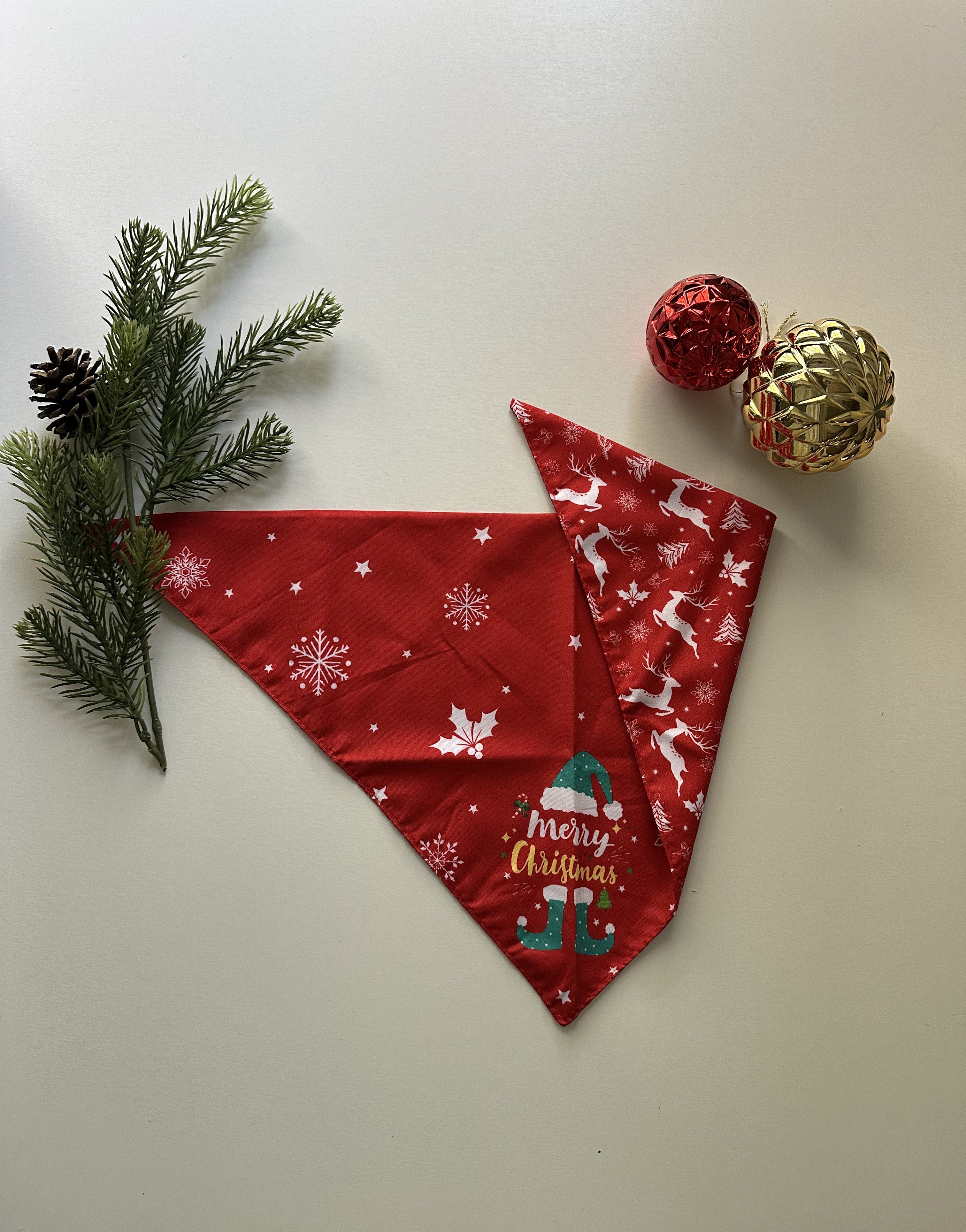 Merry Reindeer Dog Bandana