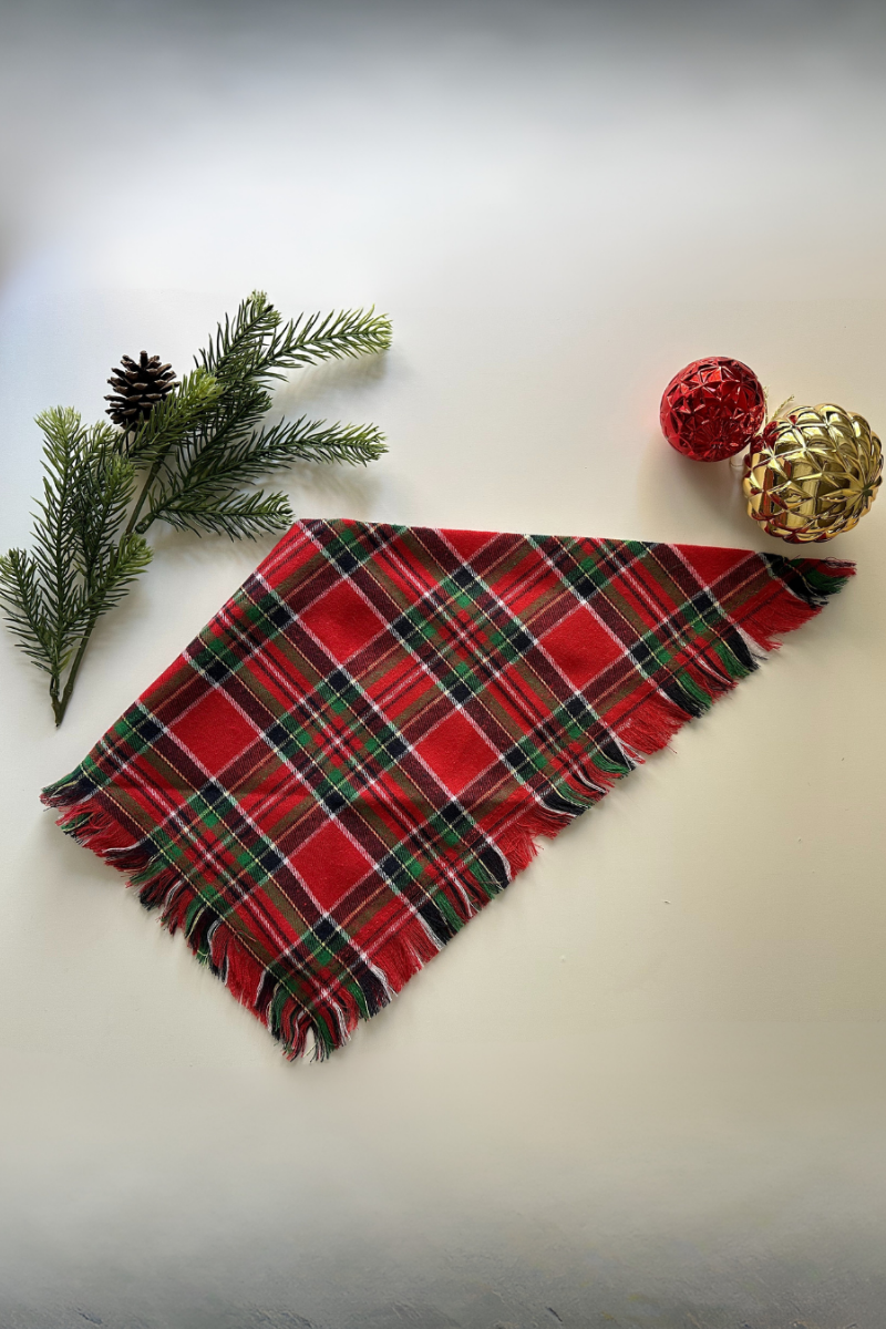 Classic Christmas Plaid Dog Bandana